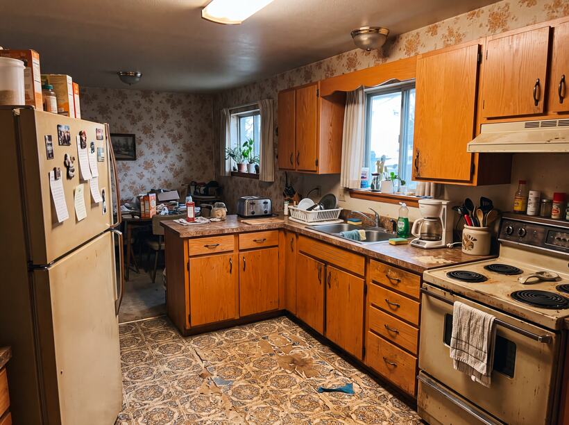 The original kitchen before strip-out.
