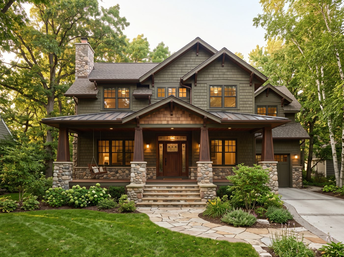 Custom home. Framing, exterior envelope, porch and finishes.