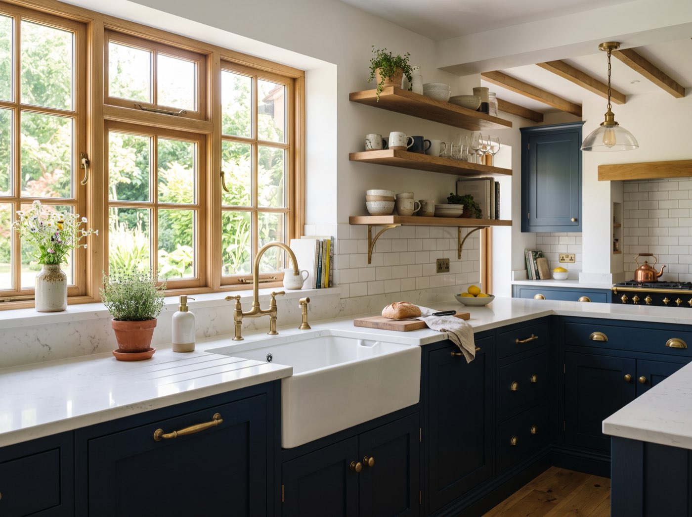 Kitchen refit. New layout, sink relocated, plumbing and electrical reworked.